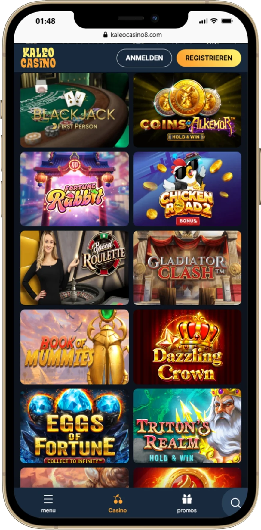 Mobile Nutzung von Kaleo Casino